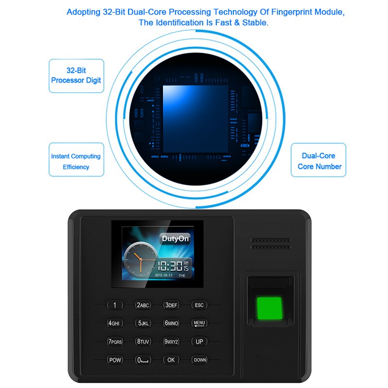 Eseye Attendance System Fingerprint TCPIP USB Password Office Time Clock Employee Recorder Device Biometric Time Attendance