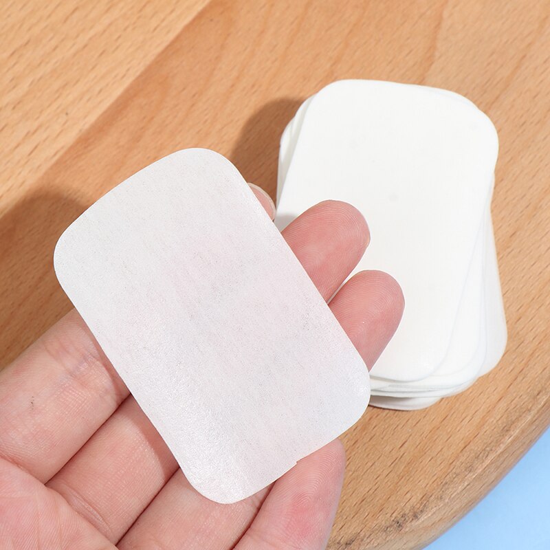 100Pcs 5.6*3.6cm Disinfecting Paper Soaps Washing Hand Mini Disposable Scented Slice Sheets Foaming Soap Case Paper