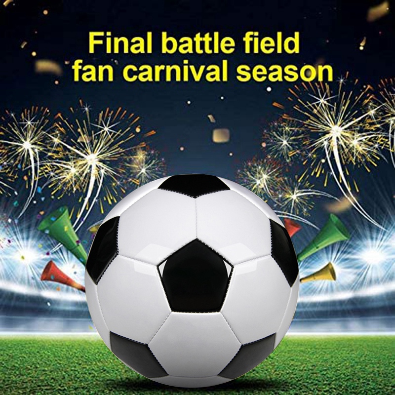 -Size 5 Training Soccer Balls PU Leather Black White Football Soccer Balls Goal Team Atch Training Balls