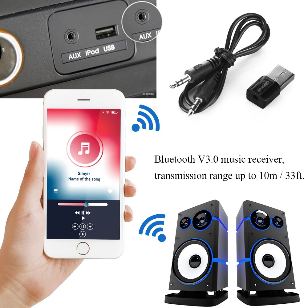 USB Bluetooth Stick External Bluetooth Adapter Bluetooth Converter Audio Receiver Handsfree Call Bluetooth Adapter Transmitter