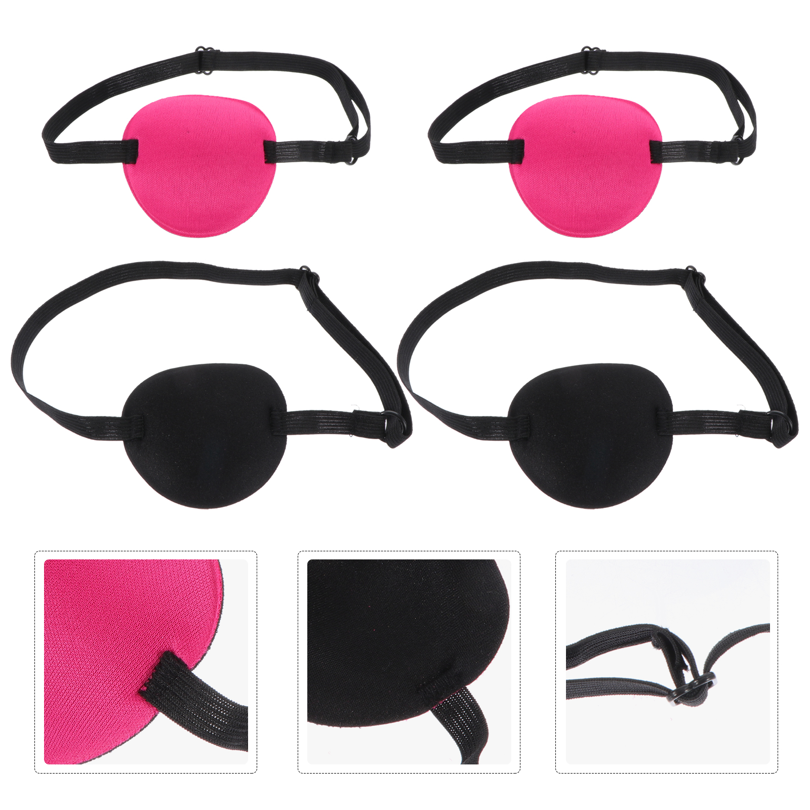 4Pcs Cover Lazy Eye-patch Pirate Cosplay Costume Amblyopia Eye Patch One Eye Cover for Adult Decor