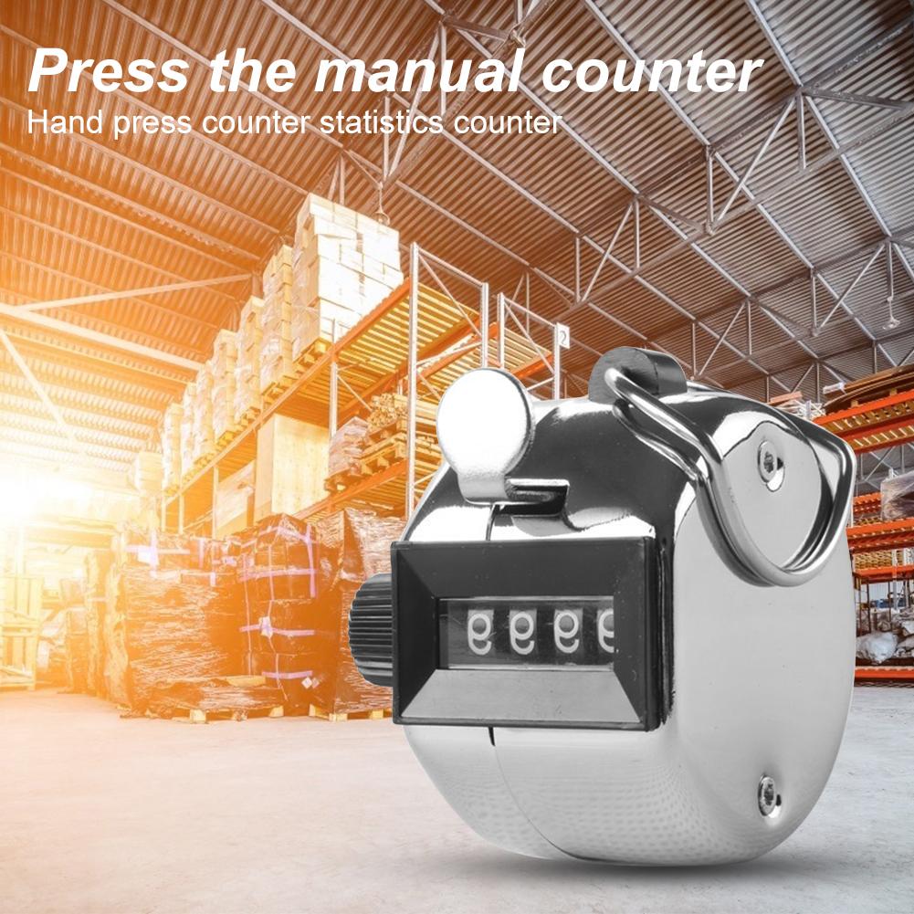 Mini Clicker 4 Digit Number Display Counters Metal Shell Manual Counting Tool Button Type Technical Speed 300 Times / min