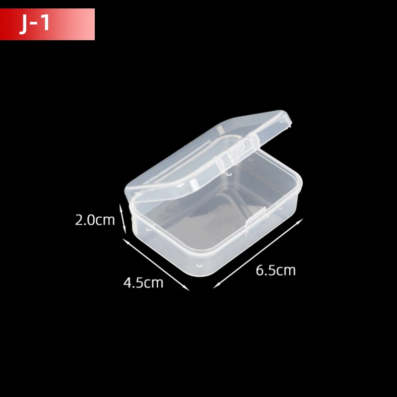 Caja de almacenamiento de PP, Mini contenedor de caja de plástico transparente, caja de embalaje rectangular cuadrada para joyería, cuentas, artículos pequeños, 5 uds./10 Uds.: S / Azul