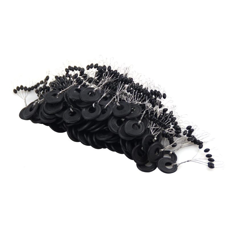 600 Uds 100 grupos/Set tapón de goma de frijoles Oval Space Bean pesca flotador de corcho de pesca conector de línea de accesorios PJ208