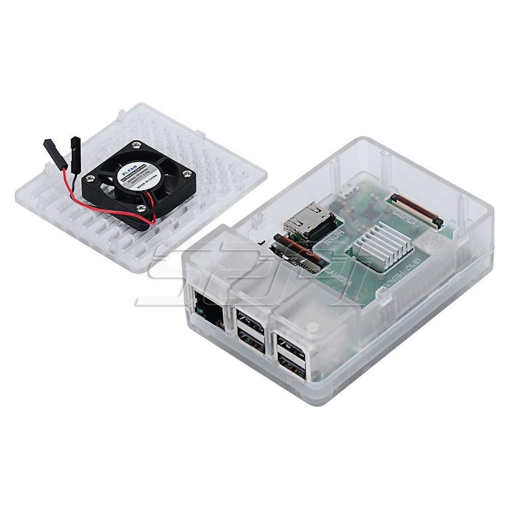 52Pi ABS Zwart/Wit Case Behuizing Cover Kit met Heatsinks en koelventilator voor Raspberry Pi 3 B + /3/2 Model B