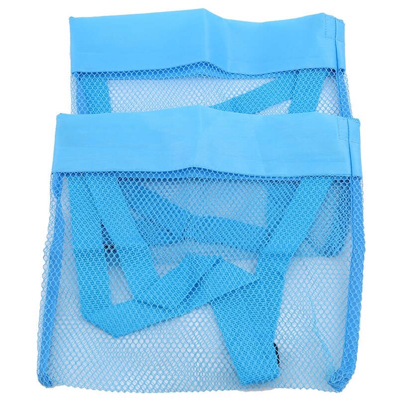 2 stuks/set net tas strand opbergzak schelp net tas meisjes handtassen kinderen zand object verzamel speelgoed: Blauw