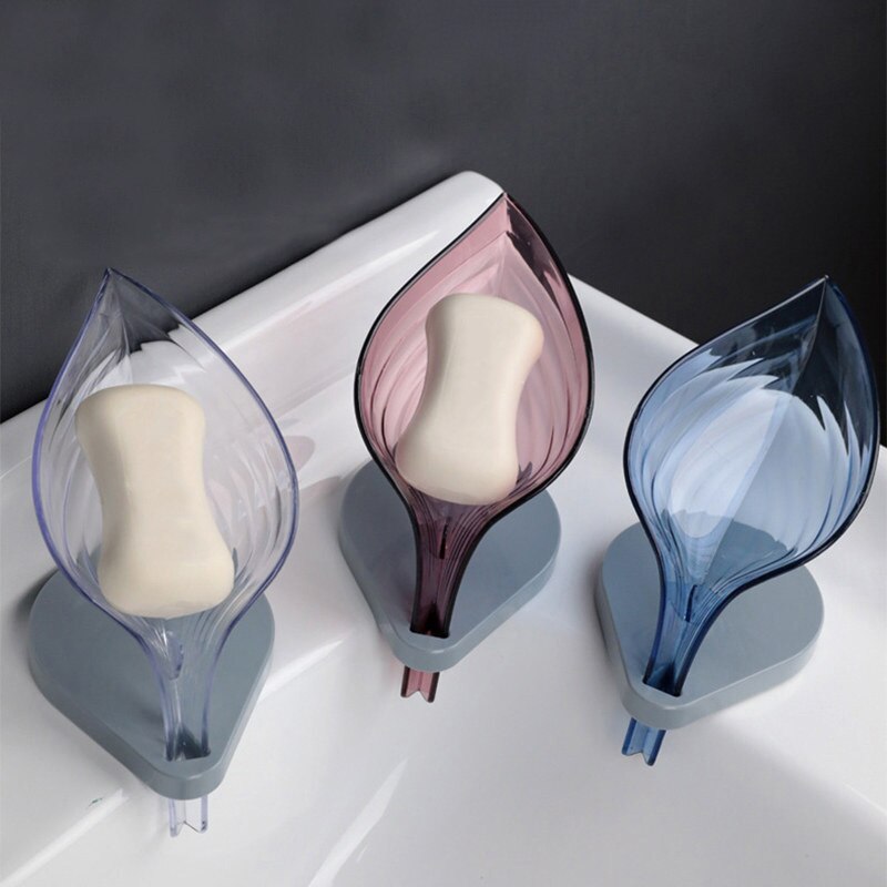 Style Leaf Shape Soap Box Sucker Soap Holder Dish Shelf Storage Plate Tray Case Rack Bathroom Supplies