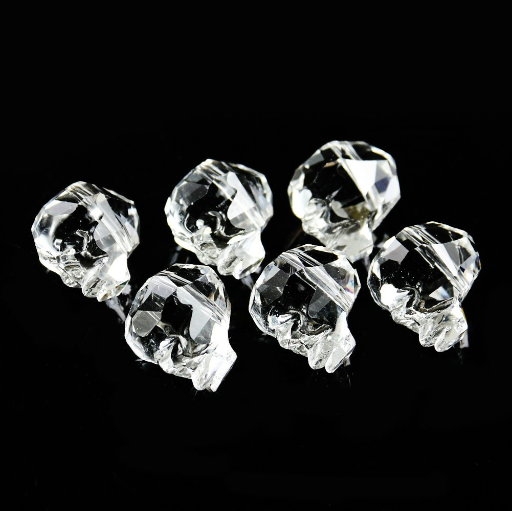 15Mm 5Pcs Schedel Kristal Kralen Suncatcher Crystal Prisma Facet Skull Crystal Charms Skull Head Diy Armband Sieraden Accessoires