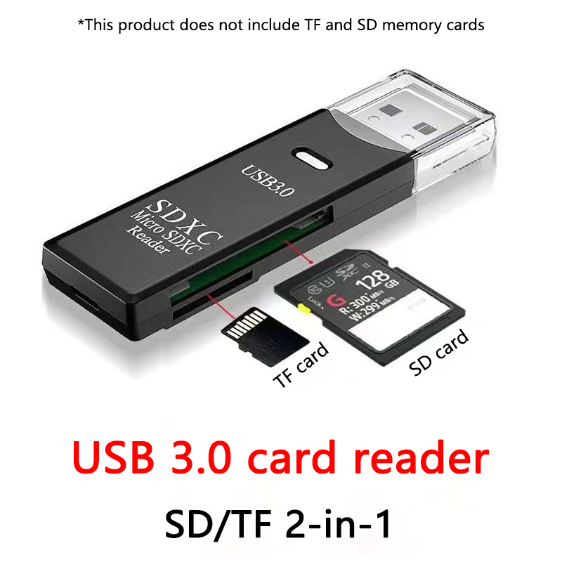 Lecteur de carte USB 3.0 2 en 1, lecteur de carte Micro sd, adaptateur usb, lecteur de cartes haute vitesse, carte mémoire TF pour PC, accessoires pour ordinateur portable: MULTI