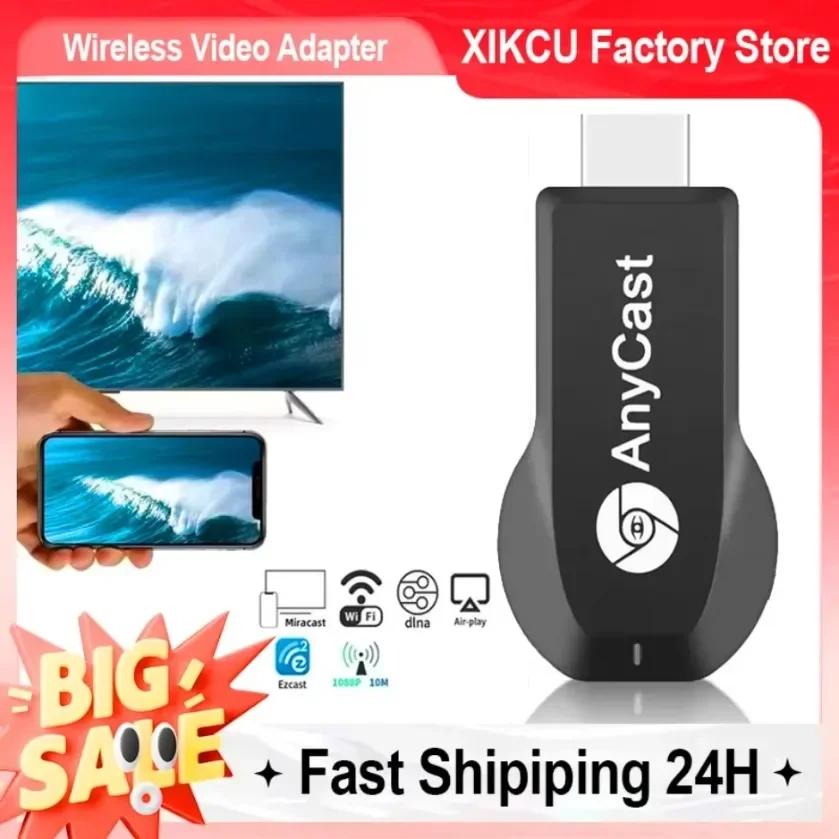 XIKCU 4K 1080P HDMI Dongle Odbiornik TV Bezprzewodowy WiFi wyświetlacz M2 plus dla DLNA gra na antenie Miracast dla AnyCast dla IOS