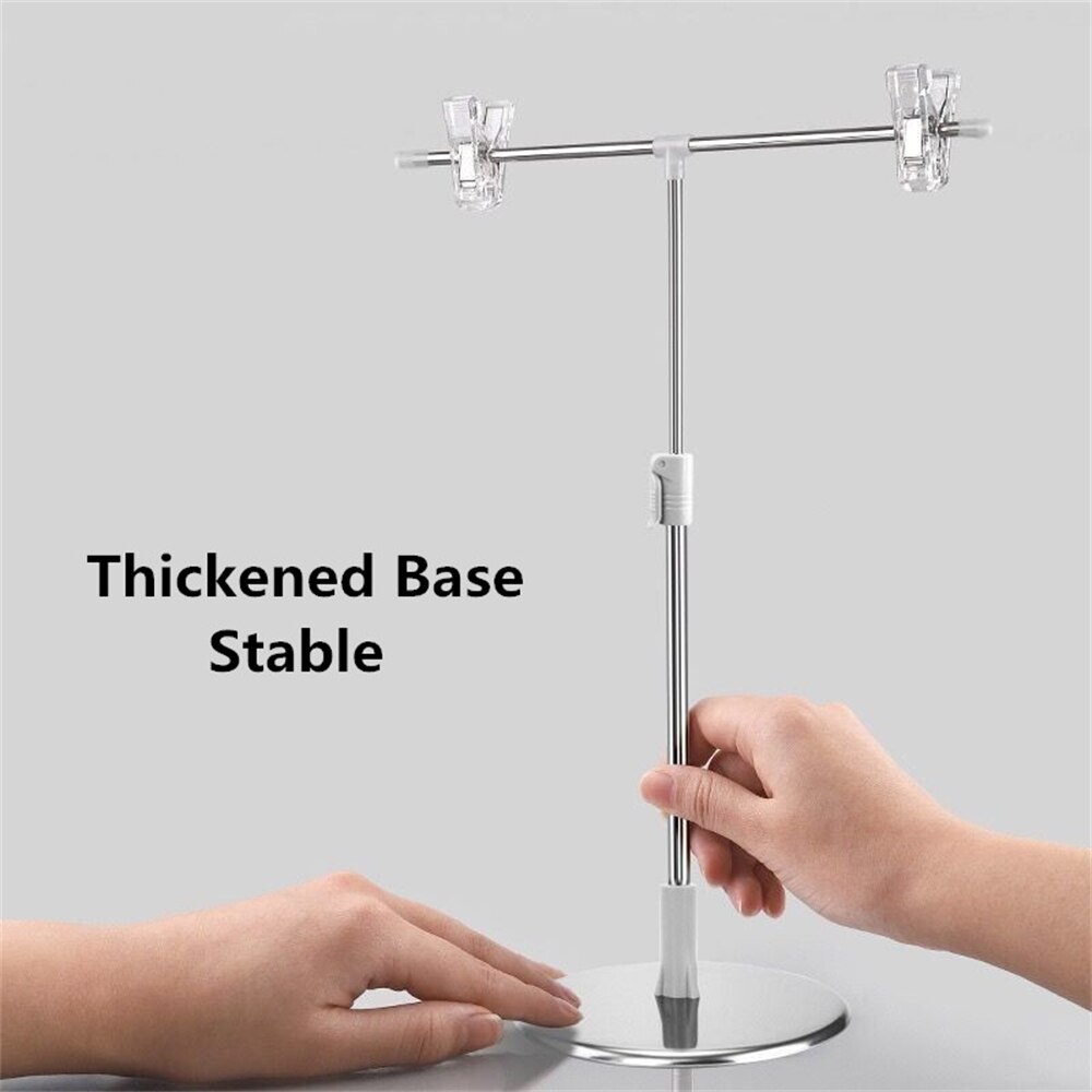 Adjustable Height Stainless Steel Pop Shelf Desk Table Top Advertising Poster Banner Hanging Clip Sign Holder Display Stand