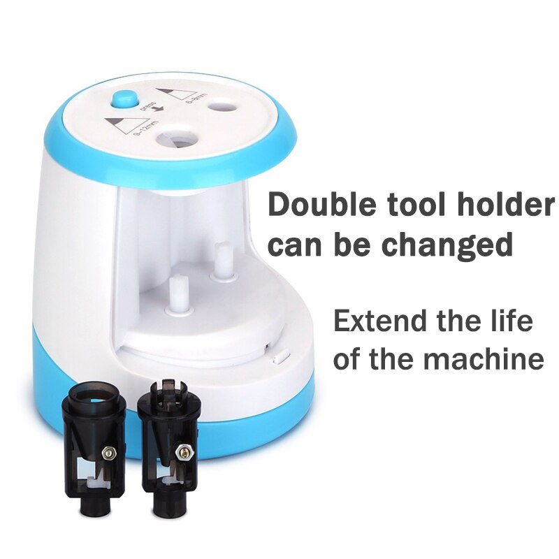 Automatic Electric Auto Pencil Sharpener Two-hole Battery Operated Sharpener 6-12mm Diameter Writing and Drawing Pencils Tools