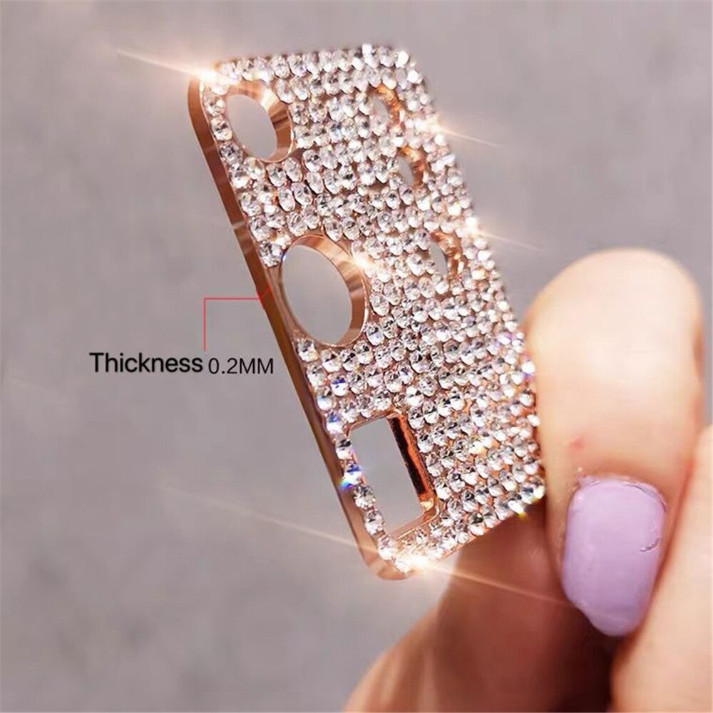 Protector de lente de cámara para Samsung Galaxy S20 Ultra S20 Plus, funda protectora de anillo con diamantes de imitación brillantes