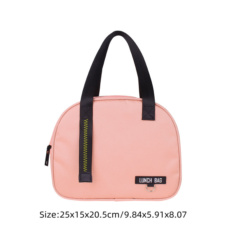 Draagbare Canvas Lunch Tas Vrouwen Outdoor Camping Wandelen Picknick Voedsel Koeler Pouch Reizen Eten Opslag Thermische Pakket Accessorie: D Pink