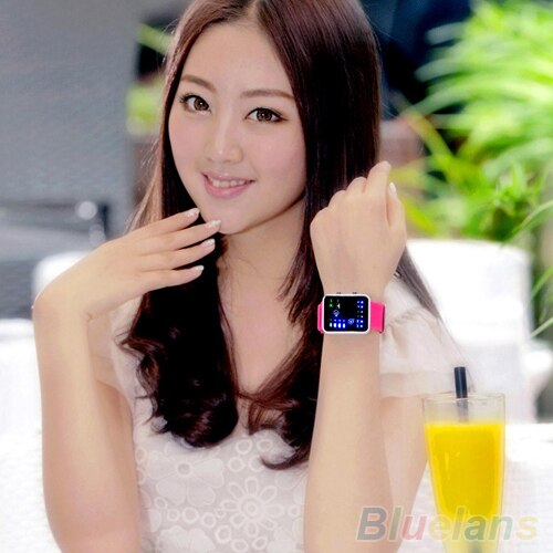 Décontracté unisexe système binaire LED cadran carré Silicone bande Quartz montre-bracelet orologio donna horloges vrouwen nouvelle montre de f