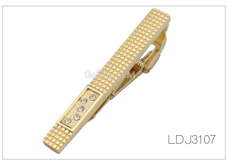 Nowe złote spinka robić krawata dla mężczyzn klasyczny miernik spinka robić krawata s stop spinka robić krawata złoty krawat kołnierz Szpilka kryształ biznes Corbata: LDJ3107