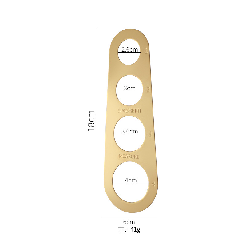 Edelstahl Spaghetti Measurer Pasta Maßnahme Koch Küchen utensilien Werkzeuge Nudel 4 Loch Messung Portion kontrolle: Gold