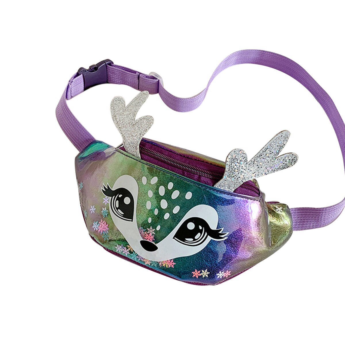 Pudcoco-riñonera pequeña con dibujos de animales para mujer y niña, bolso con cinturón para , multicolor