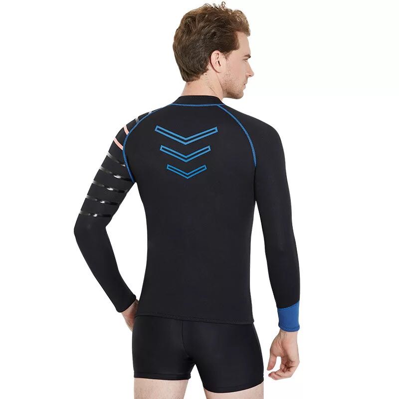 Dive & Sail 3mm Neopreen SCR Mens Wetsuits Jas, nat Pak Top Ritssluiting Zwart Lange Mouwen Dive Surfen kajakken Sutis