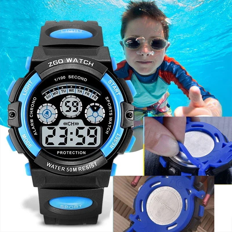 Kinder elektronische uhren farbe leucht zifferblatt leben wasserdicht multi-funktion luminous alarm uhren uhr für jungen und mädchen