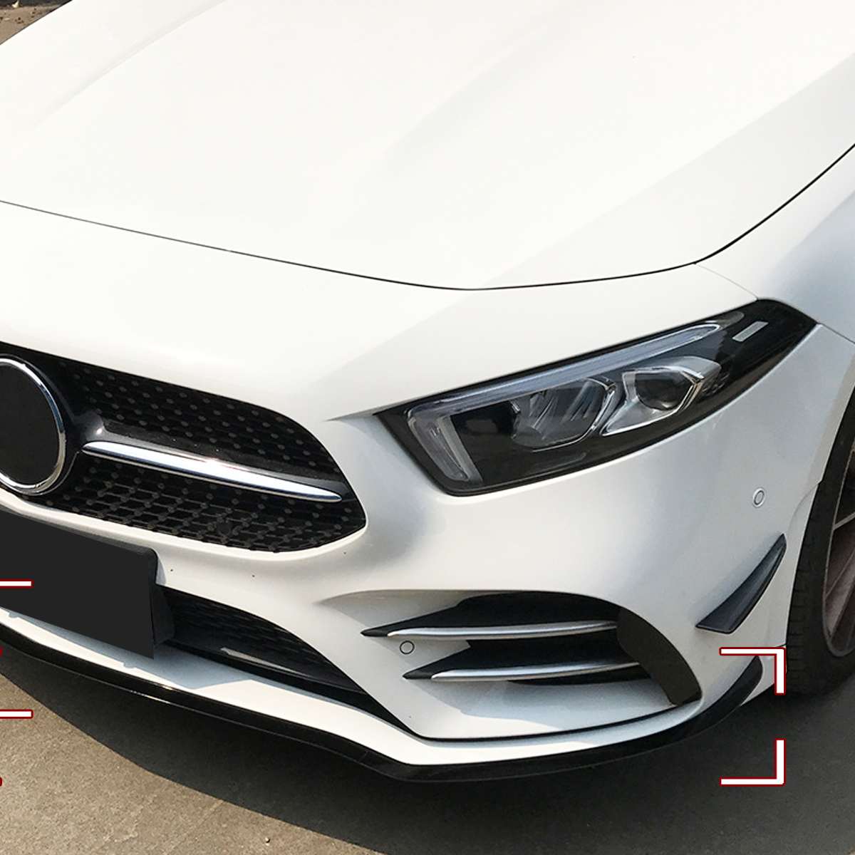 Paar Front Lower Bumper Lip Splitter Canard Trim Voor Mercedes-Benz A-klasse W177 A180 A200 A220 A250 Voor amg 2022 +