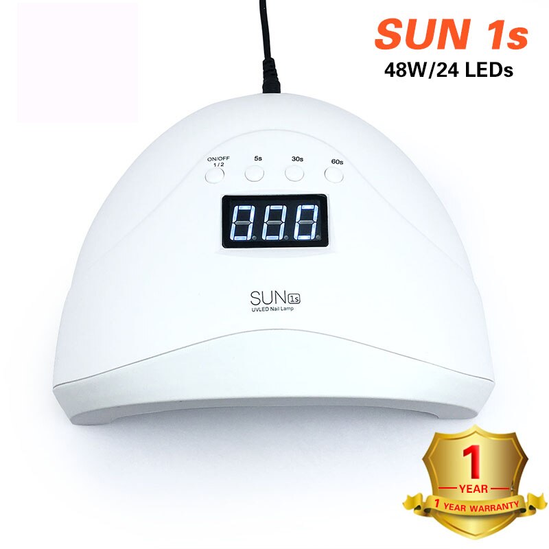 Uv Lamp Zon Een 48W Nagel Droger Gel Polish Curing Met Bodem 30 S/60 S/99 S Timer Lcd Display Sneldrogend Gel Polish Lamp: WHITE