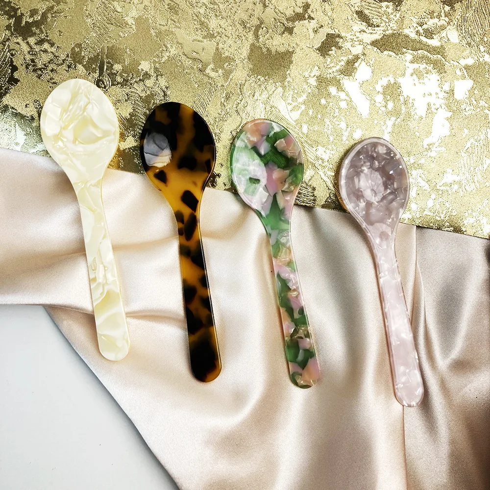 Kleurrijke acryl ijslepels, koffiekaviaar roerlepels, dessert theelepels, keukengerei, knutselgereedschap