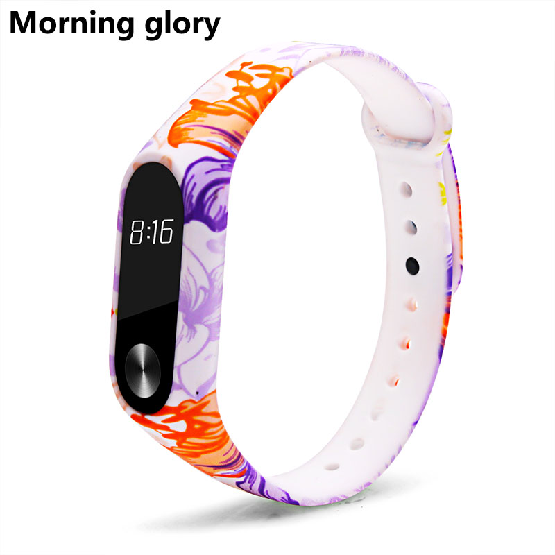 BOORUI Miband 2 Accessories mi band 2 strap colored Special Silicone Strap belt for Xiaomi Mi Band 2 Smart Bracelets Smartband: Morning golory