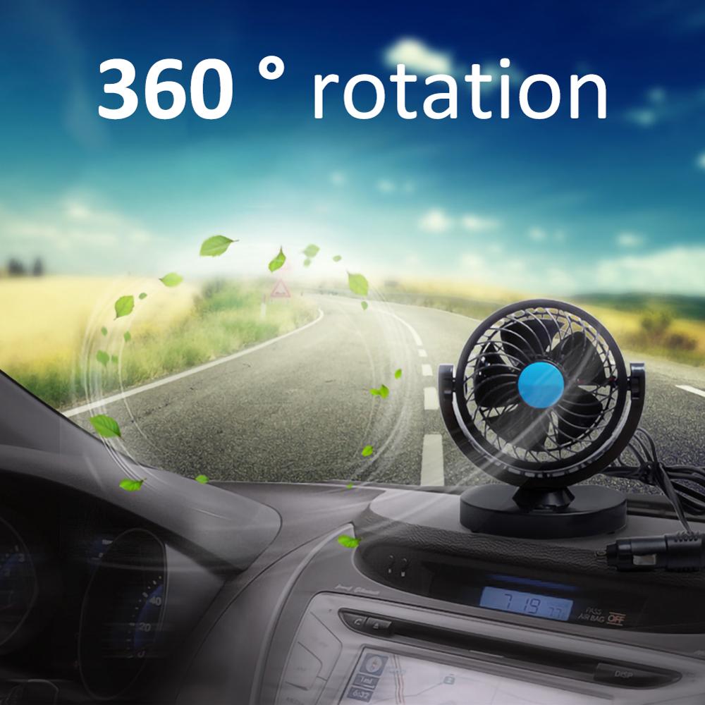 Car Fan Suction Cup Car Seat Back Single Head Car Fan 12V Universal Large Wind Two Speed Control Car Fan