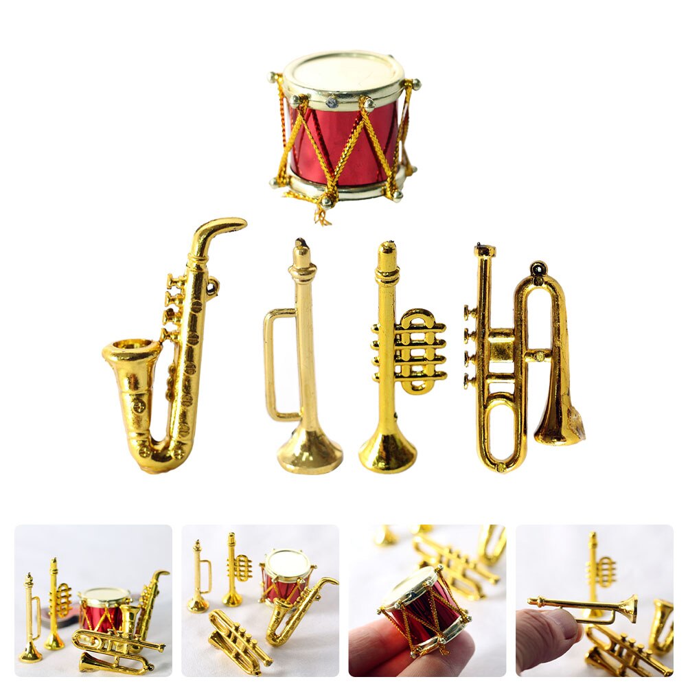 1 Set von Mini Kunststoff Musical Instrument Simulation Miniatur Instrument Modell