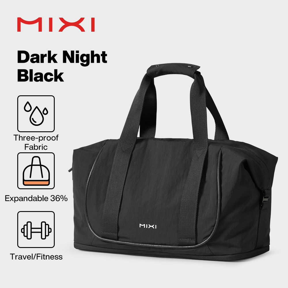 Mixi Travel Bags Women Large Size Capacity Sports Fitness Storage Bag Foldable Duffle Suit Bag For Shoulder Bag Handbag M3020: black
