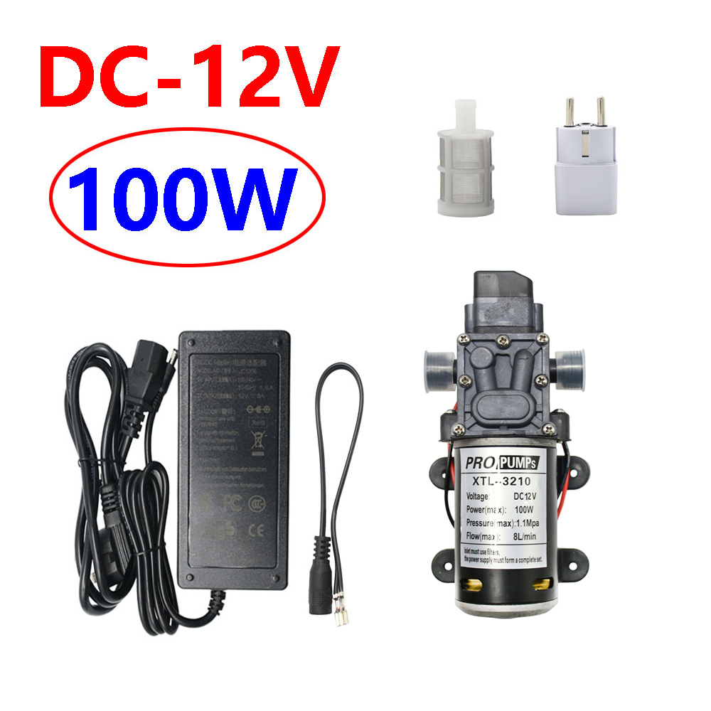 Pompe à eau à membrane haute pression, 60W 80W 100W, DC 12V 24V, pompe auto-amorçante, interrupteur automatique, outils de système d'irrigation