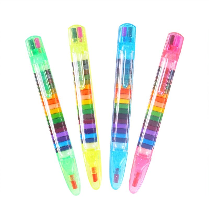 20 Colors Non-Toxic wax Crayon Oil Paint Pen Cratons Stacker Pencils Drawing Pen Art Painting for Children Kids Oil Pastel