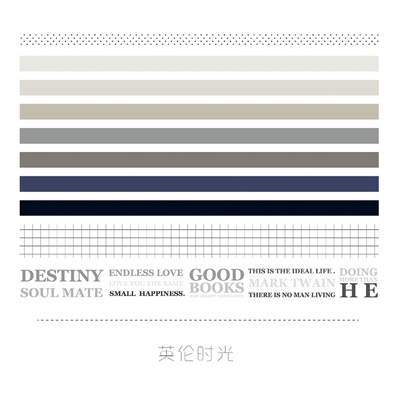 Juego de cintas Washi de cuadrícula Vintage, cinta adhesiva decorativa para diario, álbum de recortes, Material de álbum de recortes, 10 unids/set por juego: J