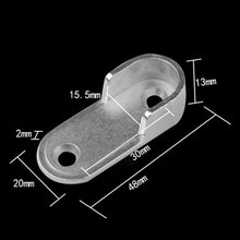 4X Closet Rod Brackets Fitting Furniture Hanger Rail Round Stainless Steel