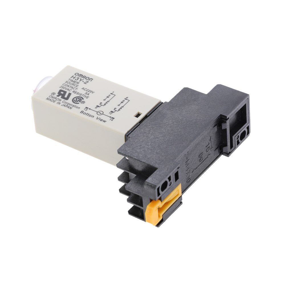 1Pcs H3Y-2 Vertraging Timer Tijdrelais AC220V 110V/DC12V 24V 0 - 30 Minuut Met Base 5A