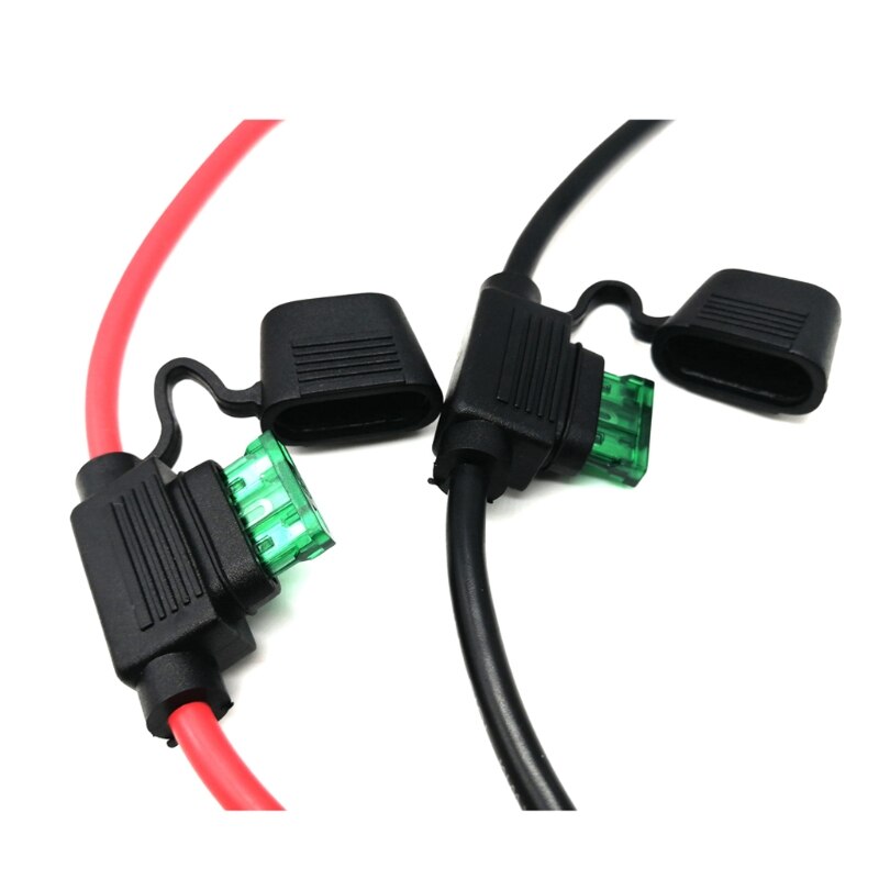 SAE to O Ring Terminal Harness with 30A Protection Fuse 2-Pin Quick Disconnect Plug 10AWG 60CM SAE Battery Extension Cable