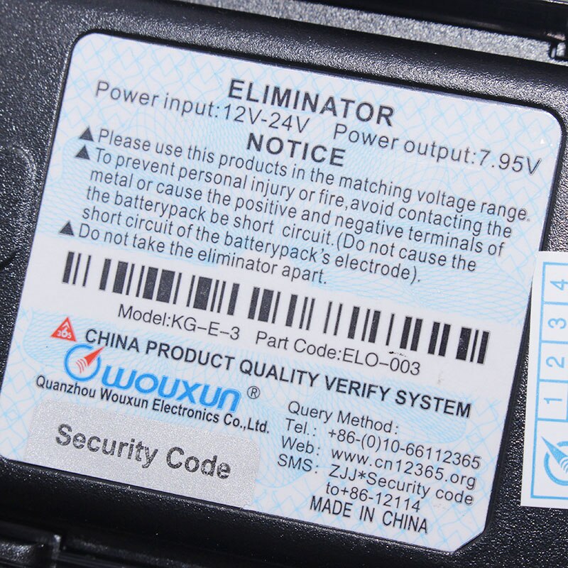 Wouxun-cargador de coche Original, eliminador de batería para walkie-talkie Wouxun, transceptor de Radio de KG-UV9D, KG-UV9D Plus, Radio portátil