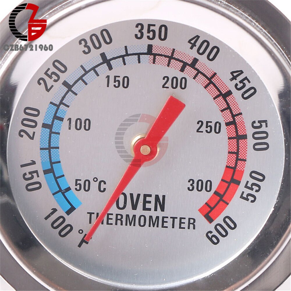 0-600C C/F Pyrometer Thermometer Rvs Keuken Bakin Oven Temperatuur Meter Detector Grote Schaal Analoge Thermometer