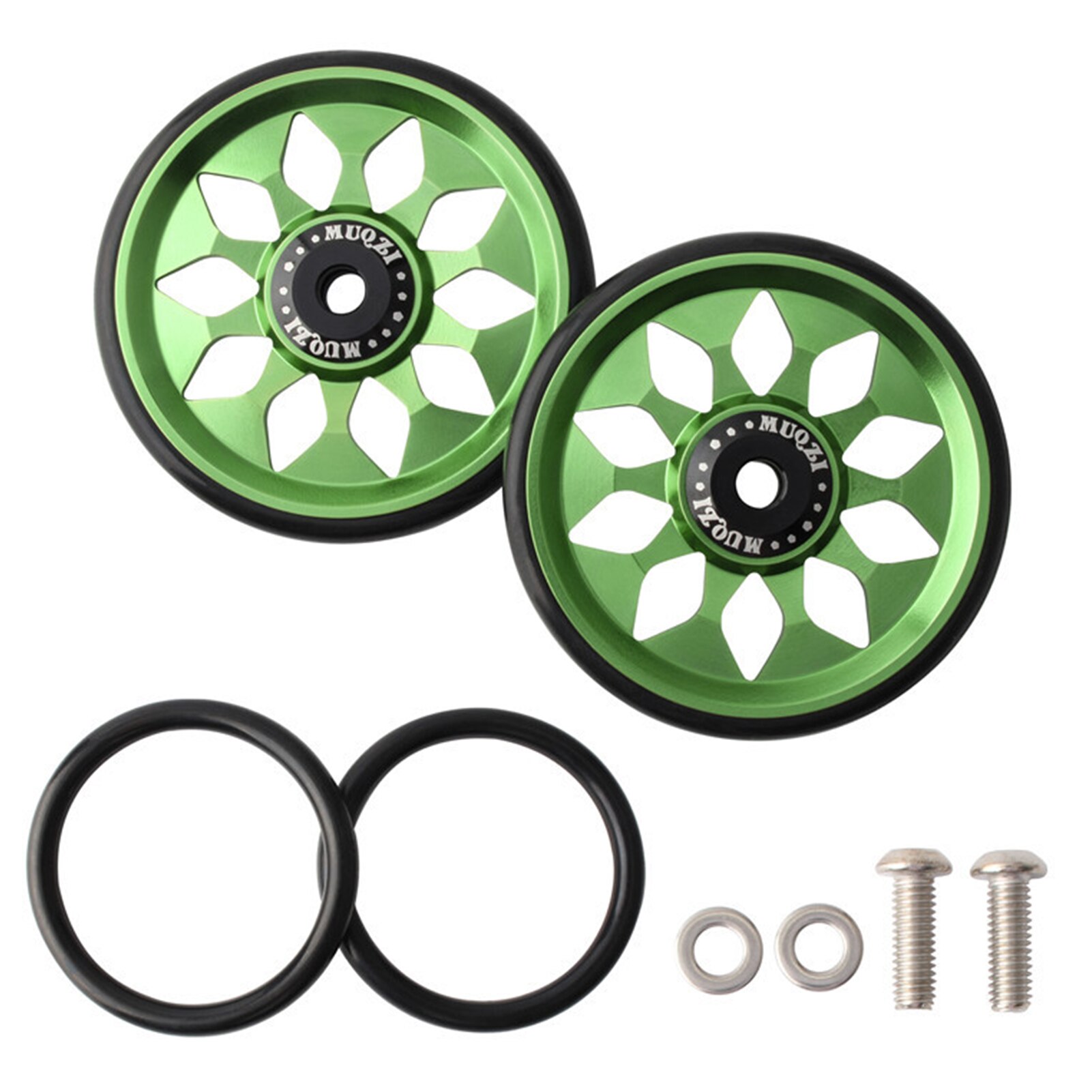 Piezas de Repuesto de aleación de aluminio para bicicleta Brompton, recambio suave y silencioso, ligero y plegable, 1 par: green