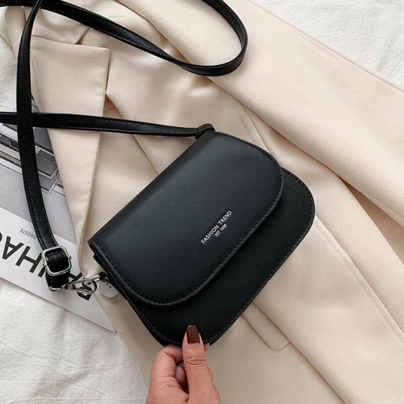 D0LF Women Hip Hop Soft Pu Leather Crossbody Multi-color Ladies Saddle Bag