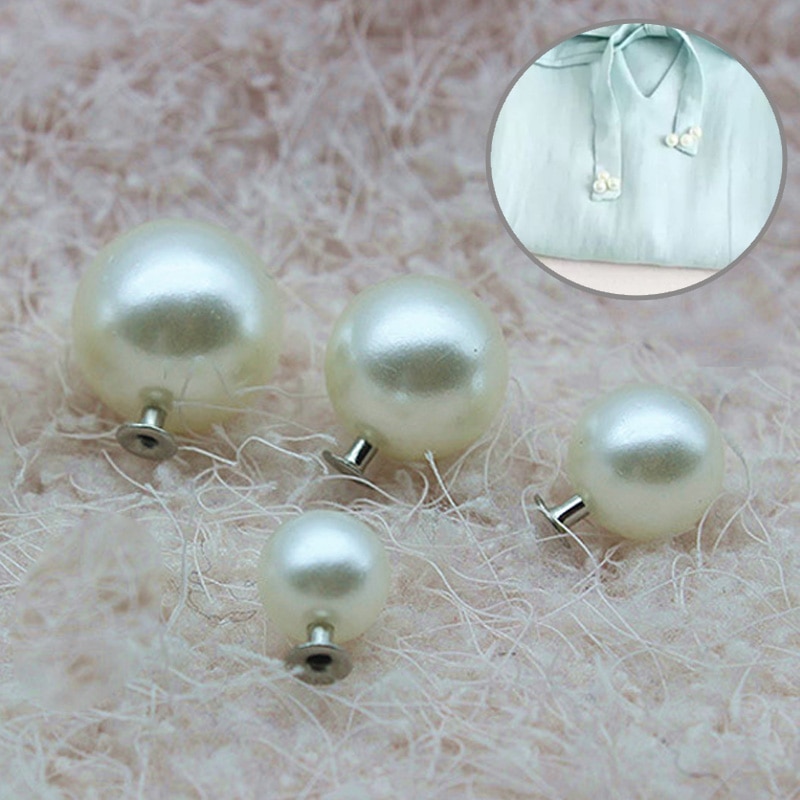 100 Pcs 6-18mm Witte Parel Klinknagels Trouwjurken Hoofd Acryl Klinknagel Broek Hoed Tas Schoenen Ambachten Knop decor