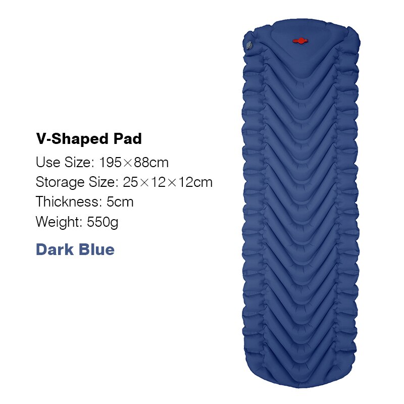 Lightweight Self-inflating Sleeping Pad Air Mattress Camping Tent Sleeping Bag Pad Picnic Beach Cushion Outdoor Sleeping Mat: V.S Dark Blue