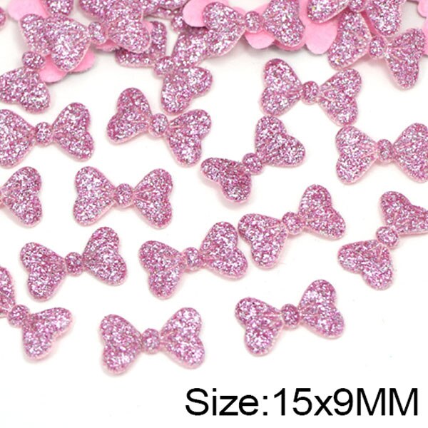 50Pcs Glitter Kleine Krone Patches Filz Pads Applique Patches auf Kleidung Haar Clip Bögen für Mädchen Scrapbooking Accessories17x17MM: 17