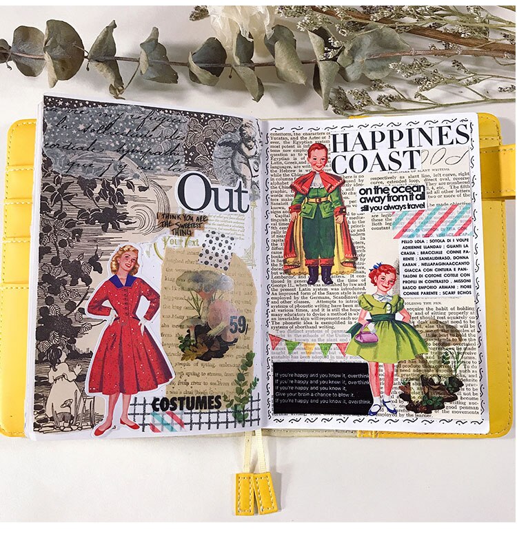 36 pcs Retro paper doll cute girl boy princess stickers for Home decor on laptop decal fridge skateboard doodle toy sticker