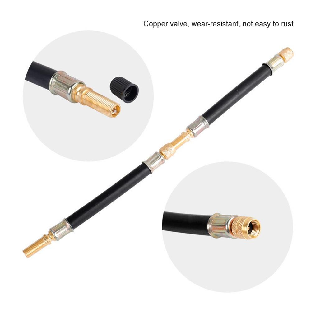 2 x 140mm Brass Tire Valve Stem Extension Pole Caps Extender Flexible Rubber Hose Car Wheel Valve Stem Tire Valve Extension