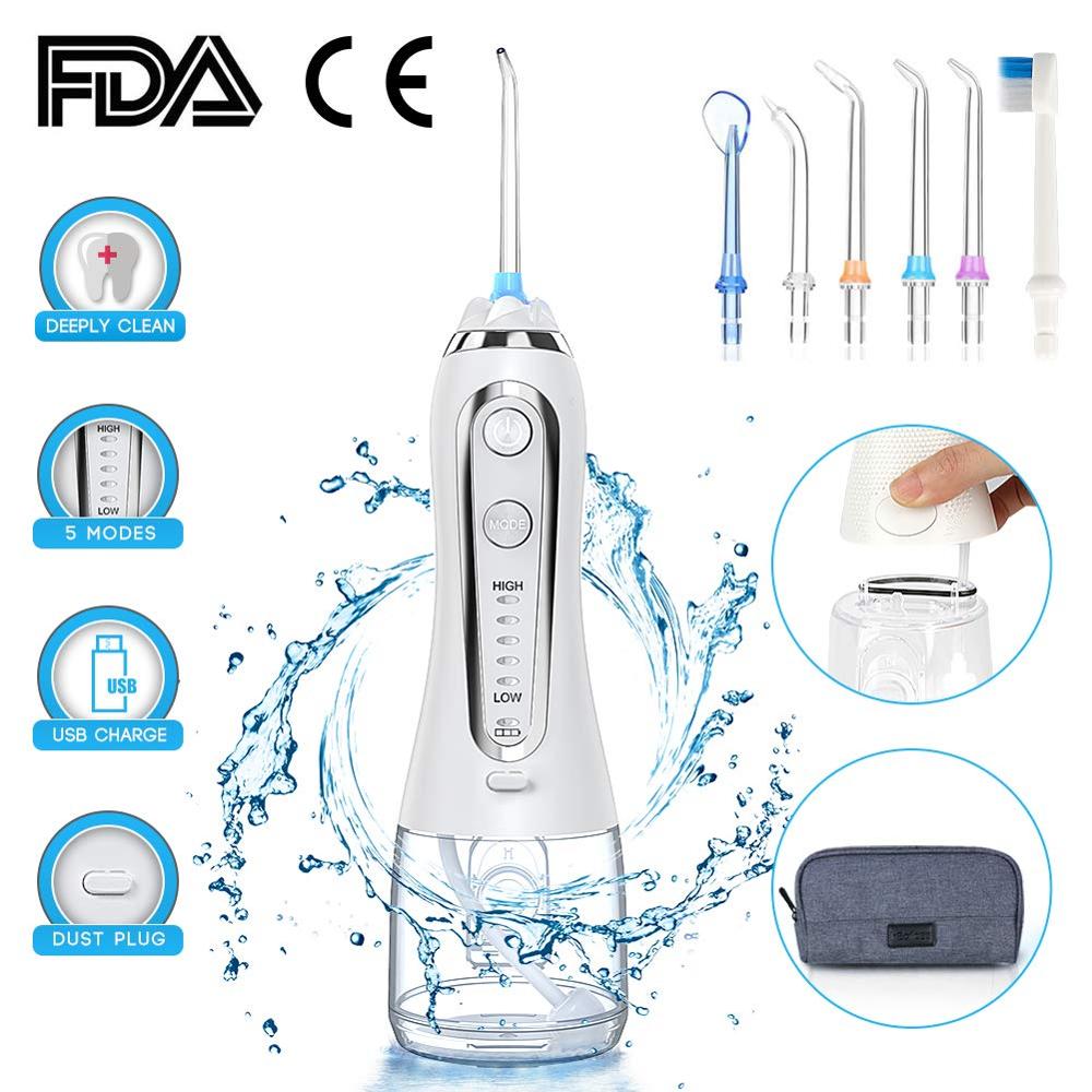 Munddusche mit 300ML Wasser Panzer Tragbare Zahn Wasser Jet IPX7 Irrigator für Reinigung Zähne USB Aufladbare Wasser Flosser