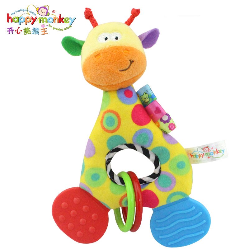 Plüschtier für neugeborene, kleinkinder, weiche rasseln, beißRing mit musik, hängeglocke, babyspielzeug