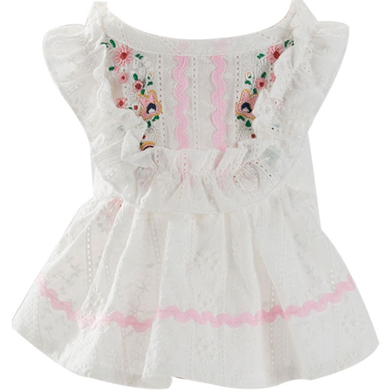 Pet Clothing Cartoon Clothes for Dog Solid Dresses Small Costume Flower Daisy Print Dogs Cute Spring Summer Thin Collar Perro