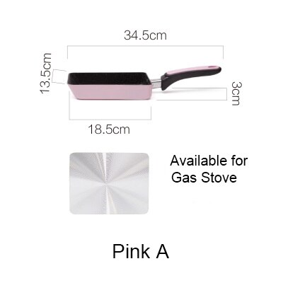 13.5 x 18.5 cm rustfrit stål nonstick stegepande aluminiumslegering køkkengrej pandekage æggegryde dyb gas induktionskomfur grill